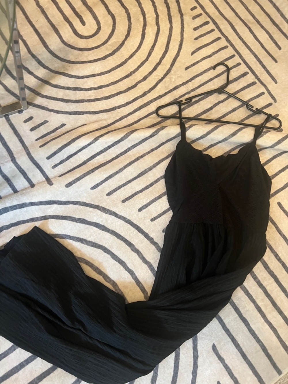 SHEIN Black Spaghetti-Strap Maxi Dress with Studded Waist